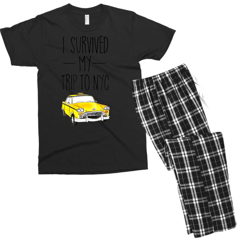 I Survived My Trip To Nyc New York City Taxi Cab Men's T-shirt Pajama Set by cm-arts | Artistshot