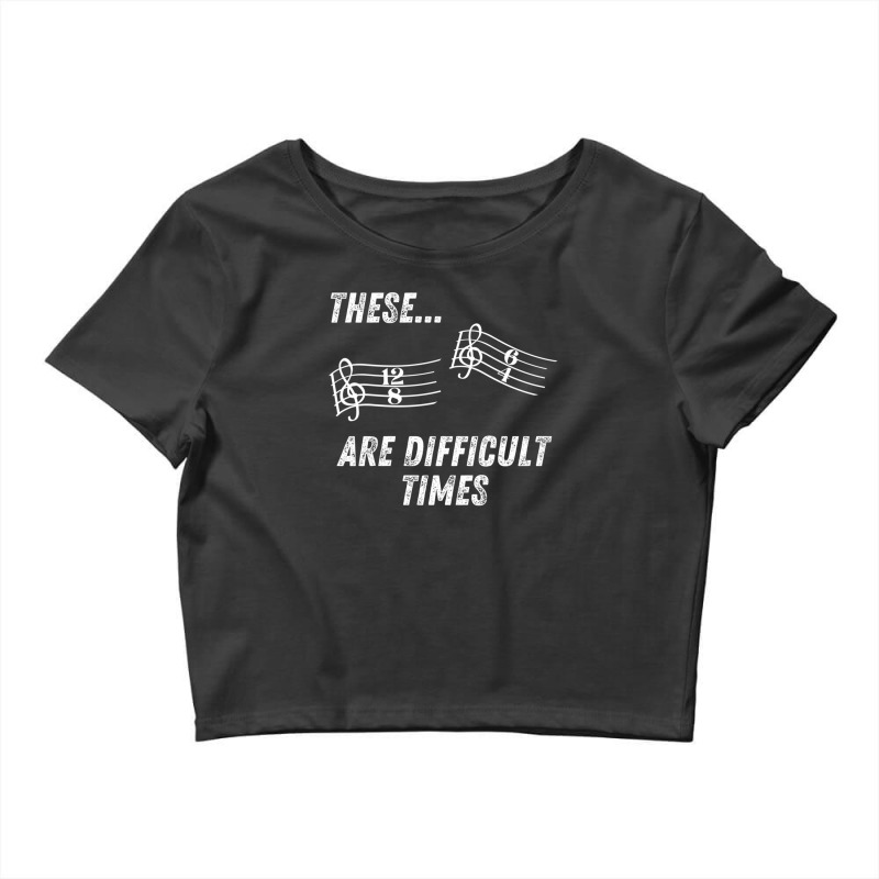 These Are Difficult Times Time Signatures Music Pun Crop Top by HeatherThomas | Artistshot