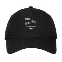 These Are Difficult Times Time Signatures Music Pun 1 Adjustable Cap | Artistshot