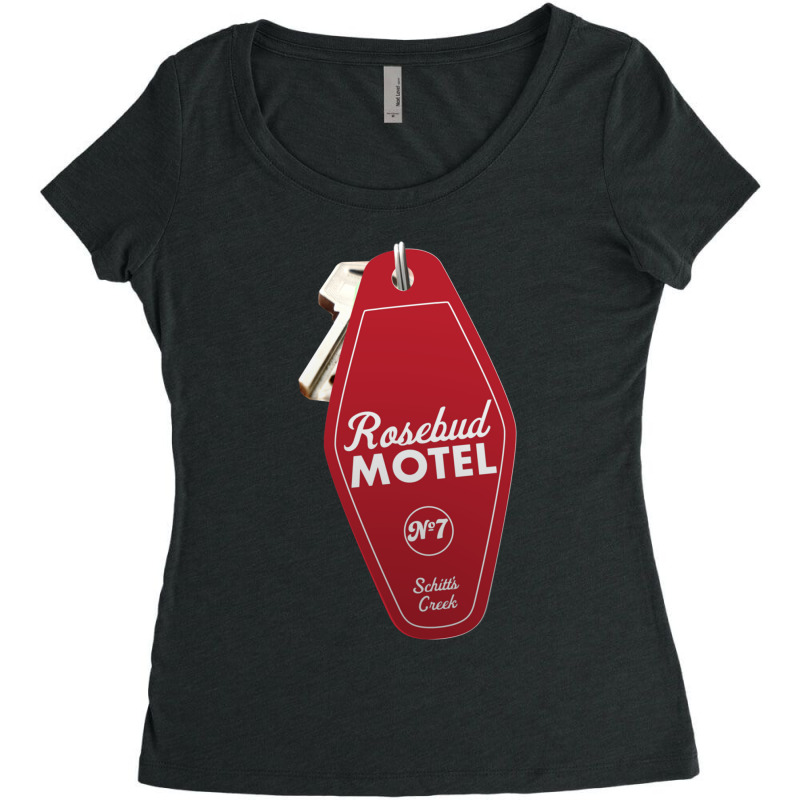 Schitt S Creek Rosebud Motel Key Tag For Room 7, Retro Design In Red Women's Triblend Scoop T-shirt by ESSAHAKIM | Artistshot