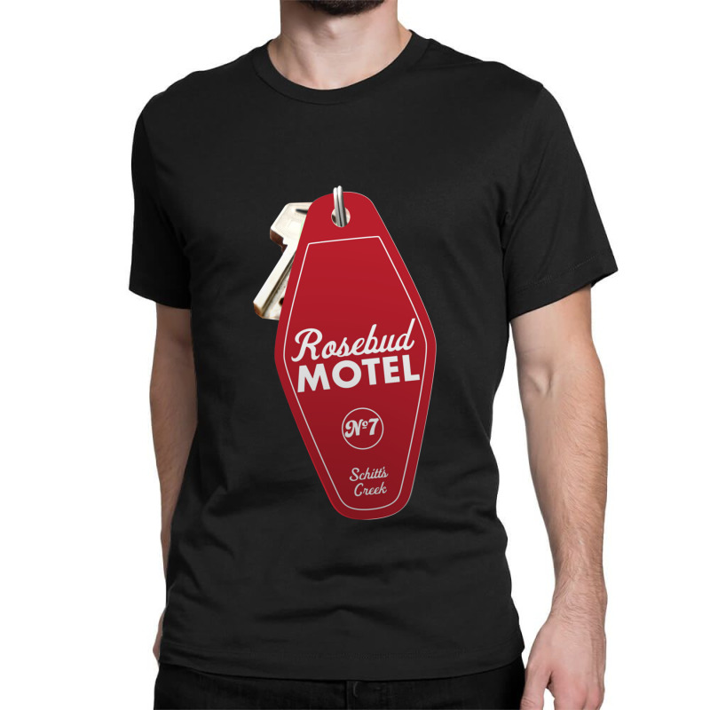 Schitt S Creek Rosebud Motel Key Tag For Room 7, Retro Design In Red Classic T-shirt by ESSAHAKIM | Artistshot