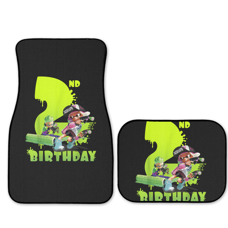 Splatoon Inkling 2nd Birthday Green Splatter Portrait Full Set Car Mats | Artistshot