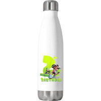 Splatoon Inkling 2nd Birthday Green Splatter Portrait Stainless Steel Water Bottle | Artistshot