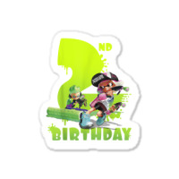 Splatoon Inkling 2nd Birthday Green Splatter Portrait Sticker | Artistshot