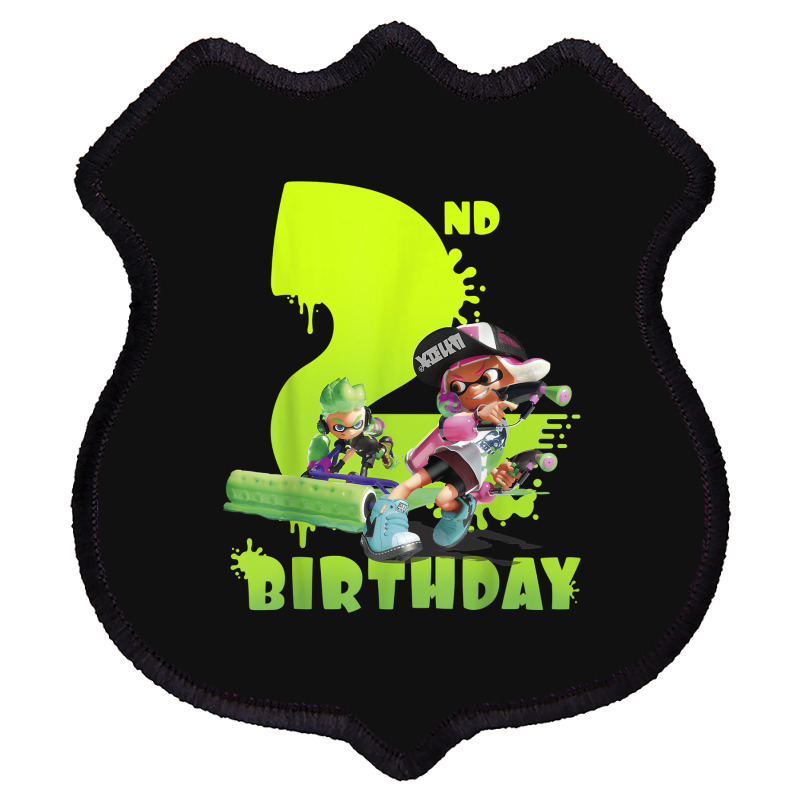 Splatoon Inkling 2nd Birthday Green Splatter Portrait Shield Patch | Artistshot