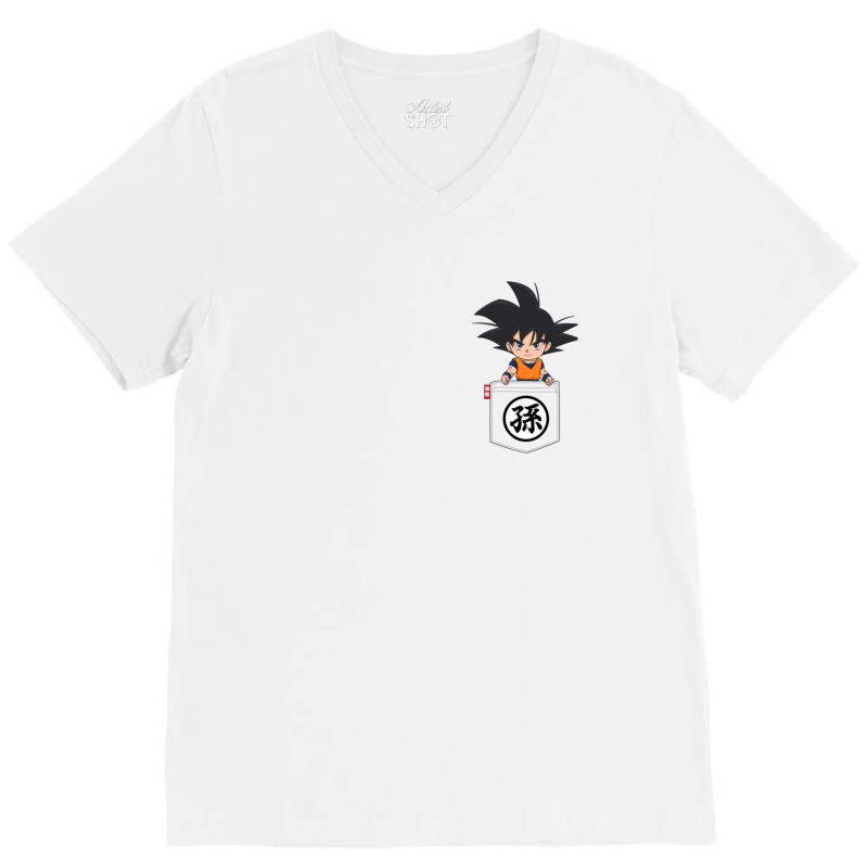 Pocket Chibi Son Goku V-neck Tee | Artistshot