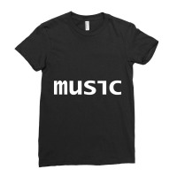 Minimal Typography Music White Text Ladies Fitted T-shirt | Artistshot