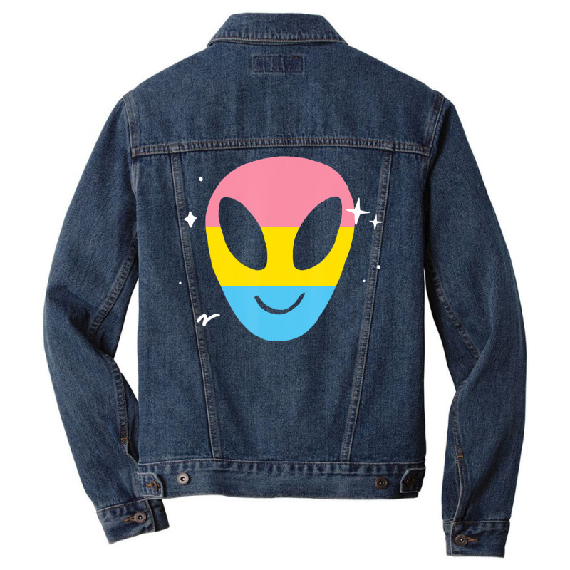 Pansexual Alien Lgbtq Pan Pride Flag Vaporwave Space Men Denim Jacket | Artistshot