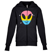 Pansexual Alien Lgbtq Pan Pride Flag Vaporwave Space Youth Zipper Hoodie | Artistshot