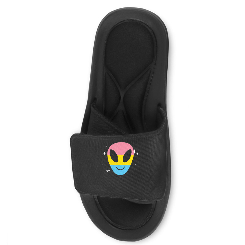 Pansexual Alien Lgbtq Pan Pride Flag Vaporwave Space Slide Sandal | Artistshot