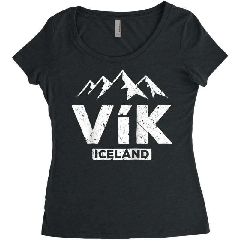 Vik Iceland Icelandic Pride Black Sand Beaches Glacier Raglan Baseball Women's Triblend Scoop T-shirt by cm-arts | Artistshot