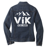 Vik Iceland Icelandic Pride Black Sand Beaches Glacier Raglan Baseball Ladies Denim Jacket | Artistshot