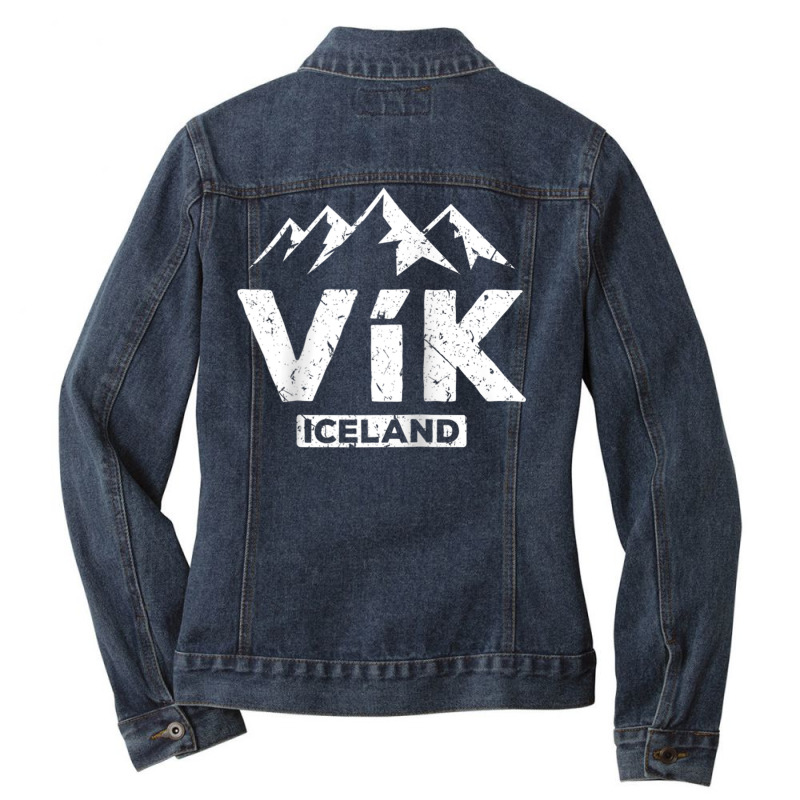 Vik Iceland Icelandic Pride Black Sand Beaches Glacier Raglan Baseball Ladies Denim Jacket by cm-arts | Artistshot