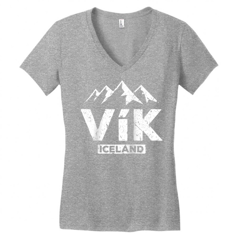 Vik Iceland Icelandic Pride Black Sand Beaches Glacier Raglan Baseball Women's V-Neck T-Shirt by cm-arts | Artistshot