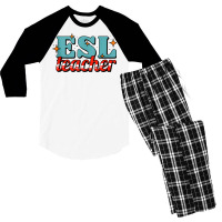 English As A Second Language Teacher Funny Esl Tank Top Men's 3/4 Sleeve Pajama Set | Artistshot