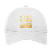 Funny And Awesome Weekend Forecast Hundred Procent Chance Of Jazz Sayi Adjustable Cap | Artistshot