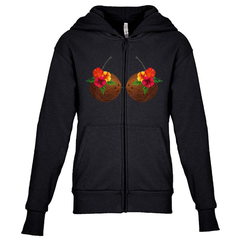 Hawaiian Coconut Bra Art Cool Halloween Youth Zipper Hoodie by RoyalTees | Artistshot