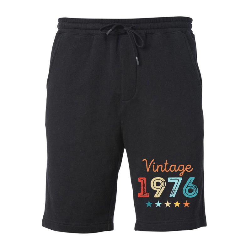 Vintage 1976 50th Birthday Retro Gift 50 Year Old Fleece Short | Artistshot