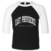 East Providence Rhode Island Ri Varsity Style White Text Tank Top Toddler 3/4 Sleeve Tee | Artistshot