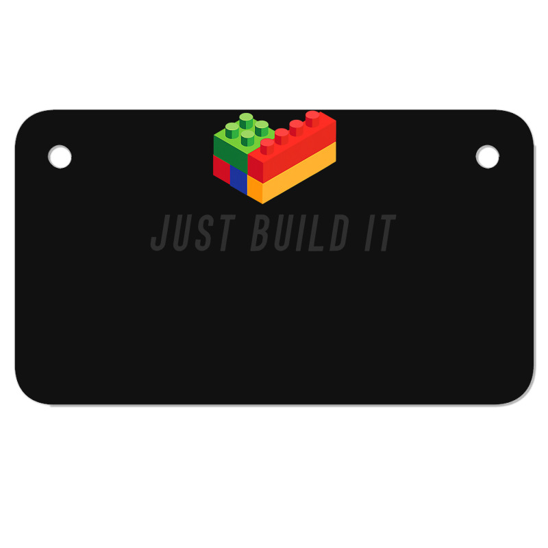 Just Build It Blocks Bricks Building Blocks Toy Motorcycle License Plate | Artistshot