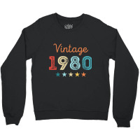 Vintage 1980 40th Birthday Retro Gift 40 Year Old Crewneck Sweatshirt | Artistshot