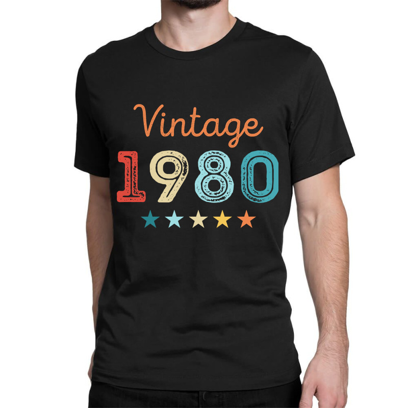 Vintage 1980 40th Birthday Retro Gift 40 Year Old Classic T-shirt | Artistshot