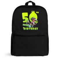 Splatoon Inkling 50th Birthday Green Splatter Portrait Backpack | Artistshot