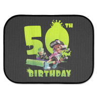 Splatoon Inkling 50th Birthday Green Splatter Portrait Rear Car Mat | Artistshot