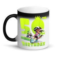 Splatoon Inkling 50th Birthday Green Splatter Portrait Magic Mug | Artistshot