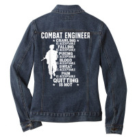 Combat Engineer Combat Engineering T Shirt Ladies Denim Jacket | Artistshot