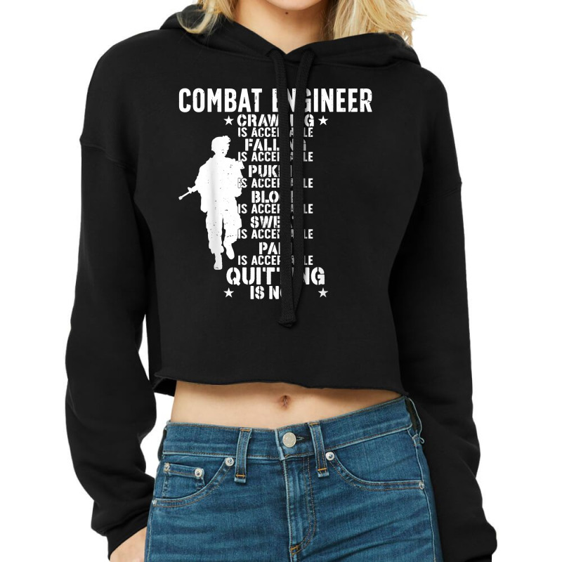 Combat Engineer Combat Engineering T Shirt Cropped Hoodie by cm-arts | Artistshot