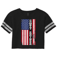 Combat Engineer Us Flag Combat Engineering T Shirt Scorecard Crop Tee | Artistshot