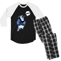 Blue Jay Bird Blue Jay Bird Cyanocitta Cristata Men's 3/4 Sleeve Pajama Set | Artistshot