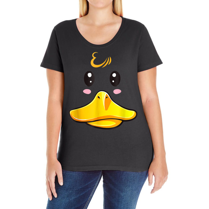 Duck Costume Cute Rubber Ducky Face Halloween Ladies Curvy T-Shirt by Posh | Artistshot