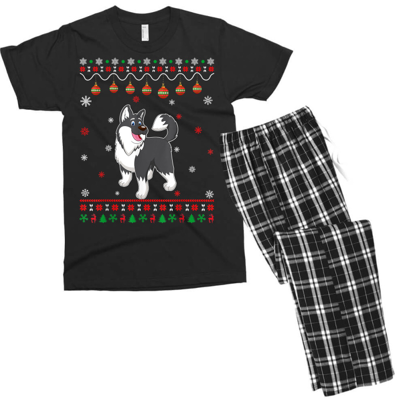 Alaskan Malamute Dog Ugly Design Matching Ugly Christmas T Shirt Men's T-shirt Pajama Set | Artistshot