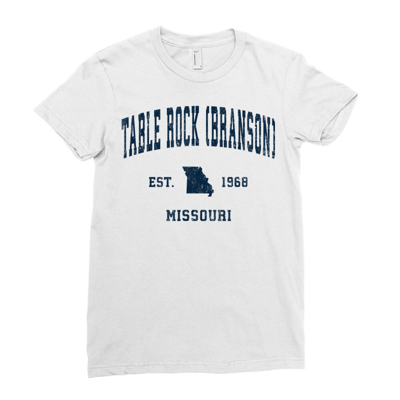 Table Rock (branson) Missouri Mo Vintage Athletic Navy Sport T Shirt Ladies Fitted T-Shirt by cm-arts | Artistshot