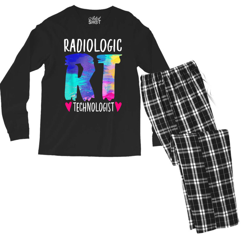 Colorful Radiologic Technologist Rt Radiology X-ray Rad Tech Men's Long Sleeve Pajama Set by RutheSanmartin | Artistshot