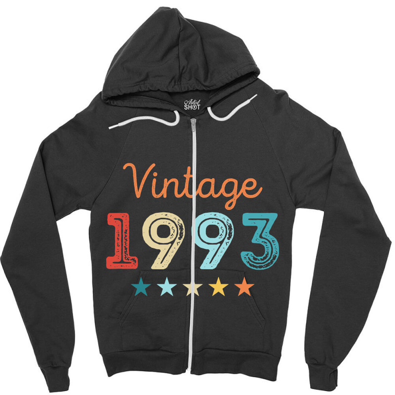 Vintage 1993 30th Birthday Retro Gift 30 Year Old Zipper Hoodie | Artistshot