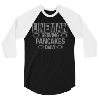 Mens Lineman Serving Pancakes Daily Funny Football Player 3/4 Sleeve Shirt | Artistshot