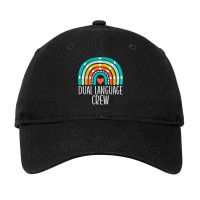 Dual Language Crew Rainbow Bilingual Teacher Dual Language Adjustable Cap | Artistshot