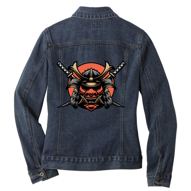 Angry Samurai Anime Ladies Denim Jacket by Oreilly Ulrich | Artistshot