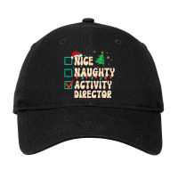 Nice Naughty Activity Director Christmas List Santa Groovy Adjustable Cap | Artistshot