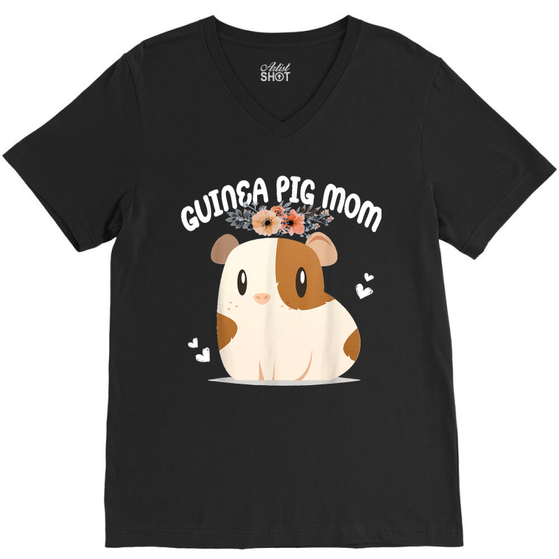 Guinea Pig Mom Cavy Women Girl Clothes Mother's Day V-neck Tee | Artistshot