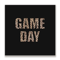 Game Day Leopard Football Fan Big Game Metal Print Square | Artistshot