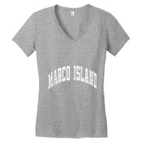 Marco Island Florida Fl Varsity Style White Text Tank Top Women's V-neck T-shirt | Artistshot