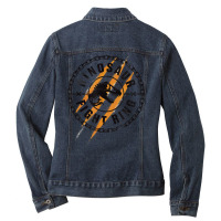 Dominion Dinosaur Fight Ring T-rex Ladies Denim Jacket | Artistshot