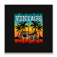 Vintage Car Retro Classic Gift Metal Print Square | Artistshot