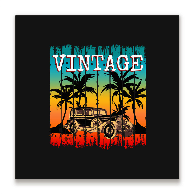 Vintage Car Retro Classic Gift Metal Print Square | Artistshot