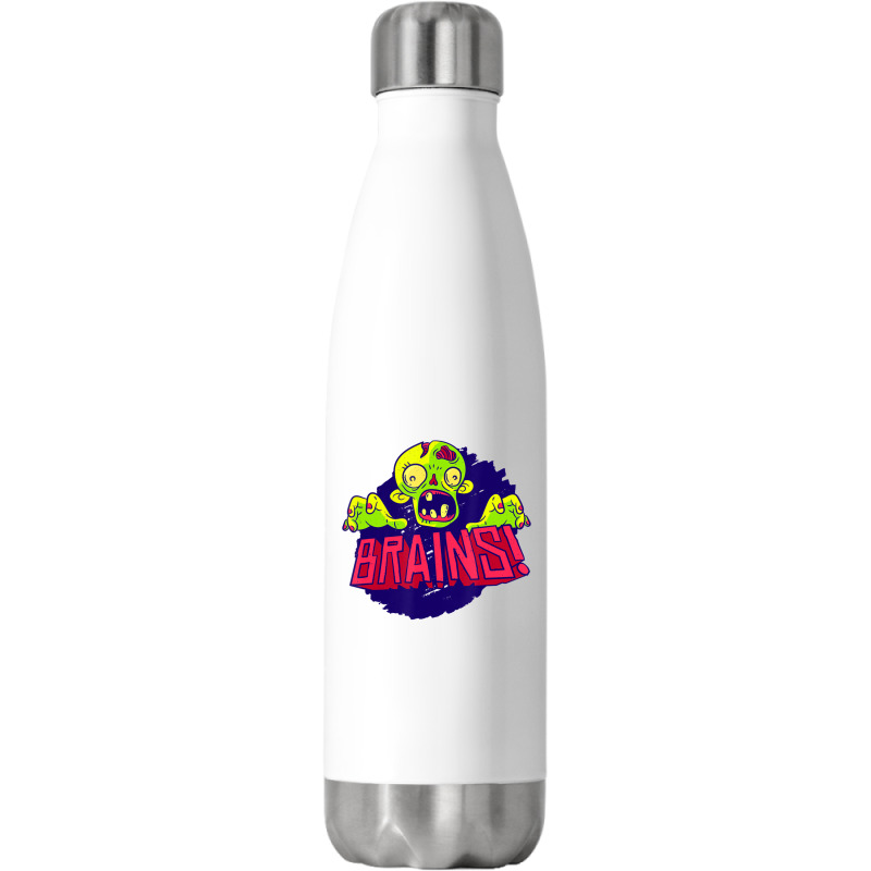 Creepy Zombie Brain Scary Halloween Kids Boys Girls Stainless Steel Water Bottle | Artistshot