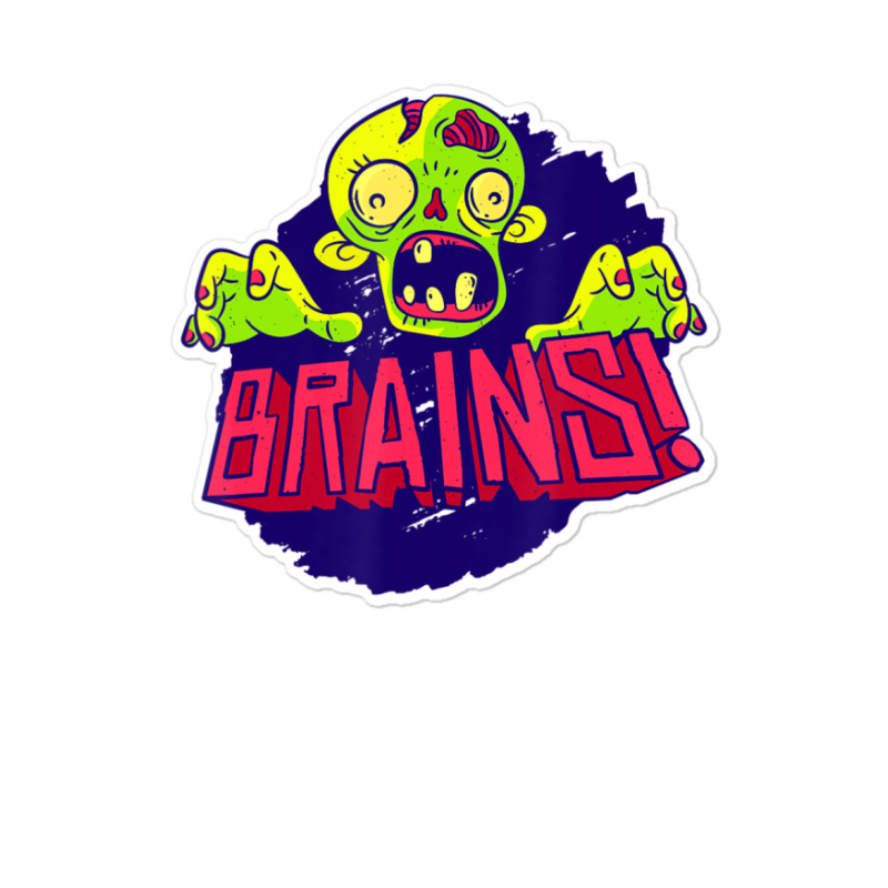 Creepy Zombie Brain Scary Halloween Kids Boys Girls Sticker | Artistshot